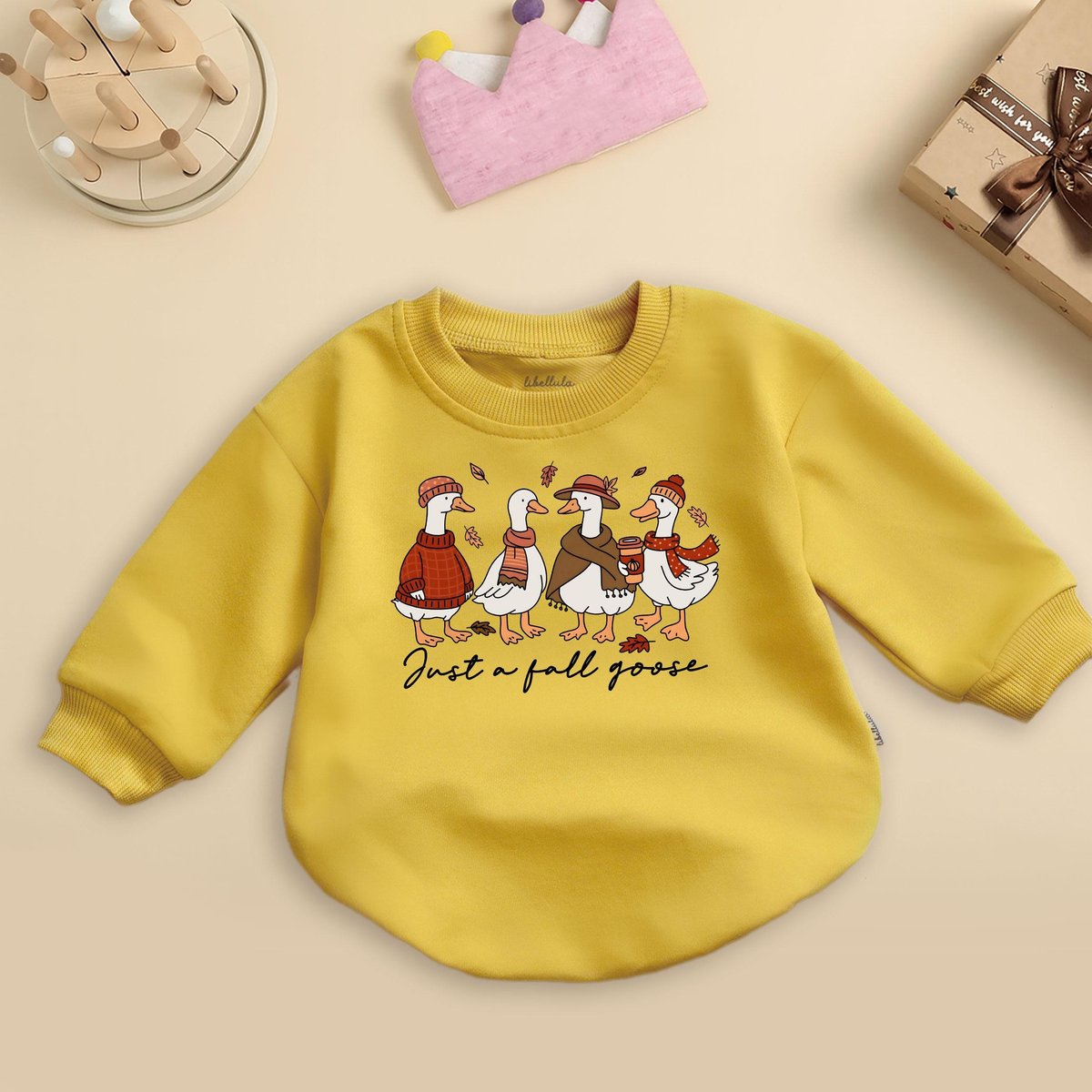 One Silly Goose Romper Sweatshirt First Birthday Baby Romper Cute Autumn Animal Newborn Bodysuit Fun 436