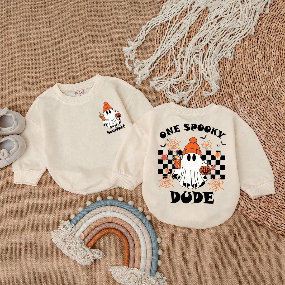 One Spooky Dude Clothes Retro Ghost Bodysuit Cute Halloween Baby Romper Halloween Baby Clothes Hallo