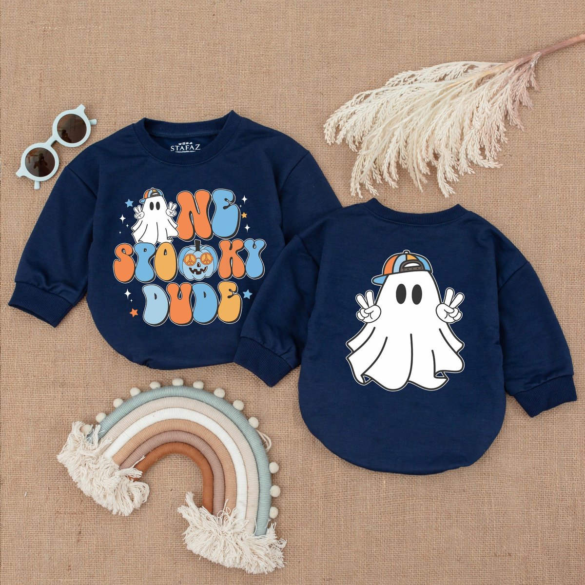One Spooky Dude Halloween Ghost 1st Birthday Romper My First Halloween Outfit Bubble Romper Baby Sho 176
