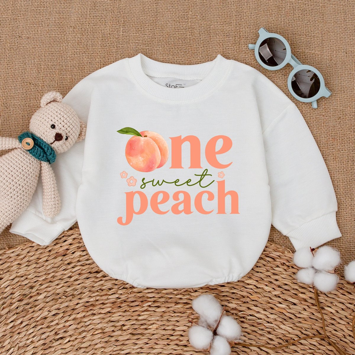 One Sweet Peach Birthday Romper One Little Peach Bodysuit Peach 1st Birthday Baby Birthday Outfit Sm 170