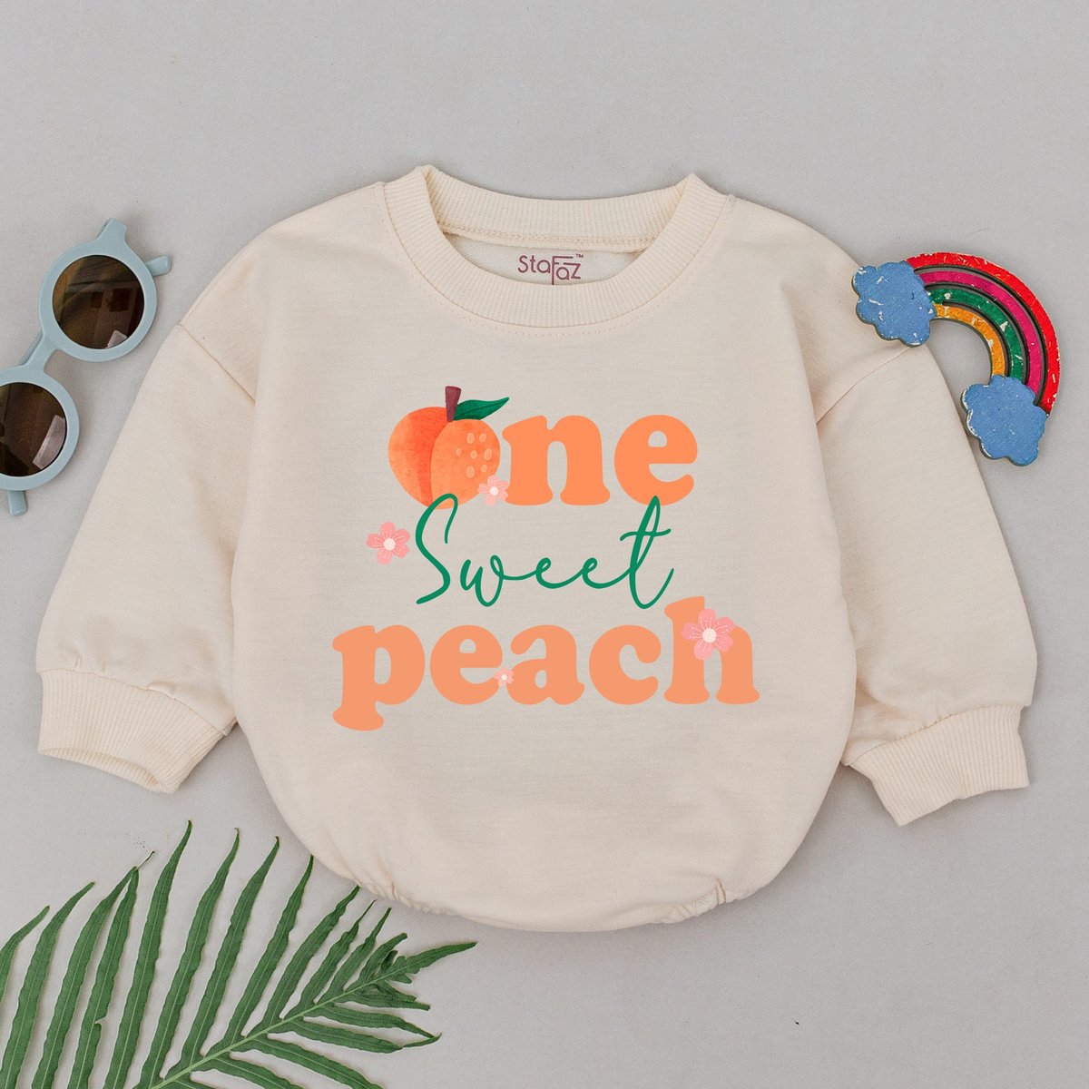 One Sweet Peach Birthday Romper First Birthday Girl Outfit Peach 1st Birthday Bodysuit Sweet One Out