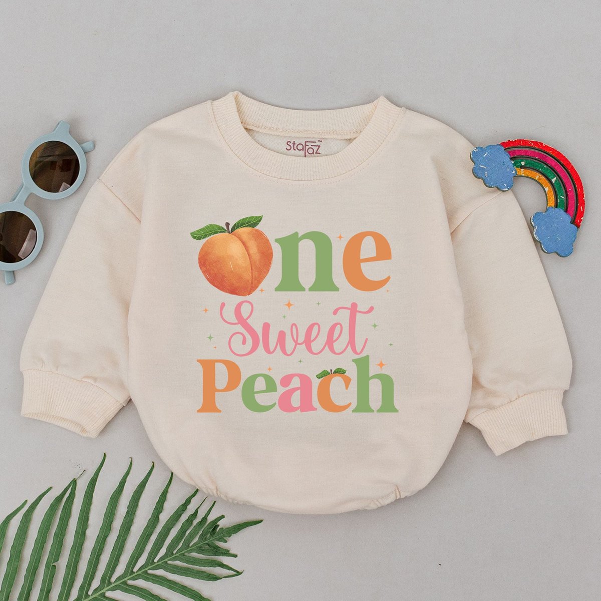 One Sweet Peach Birthday Romper First Birthday Girl Outfit Peach 1st Birthday Bodysuit Sweet One Out