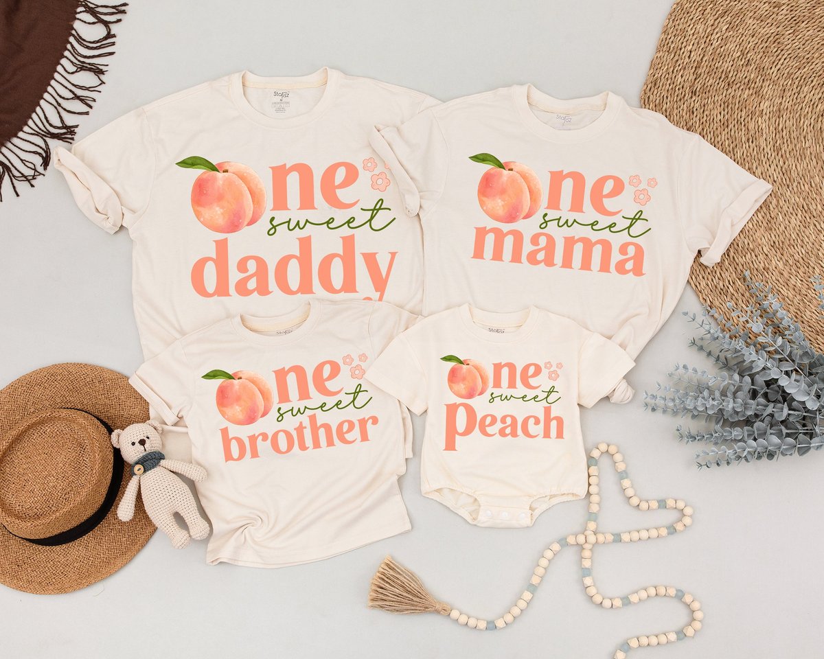 One Sweet Peach Birthday Shirt 1st Birthday Outfit Peach Birthday Party Peach 1st Birthday Mommy and 171
