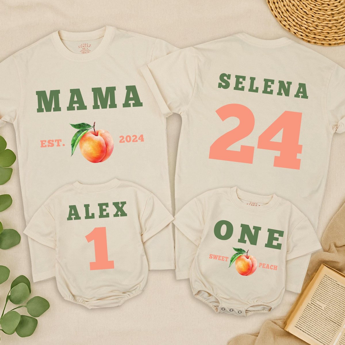 One Sweet Peach Birthday Shirts 1st Birthday Outfit Mommy And Me Shirts Sweet As A Peach 1st Birthda 434