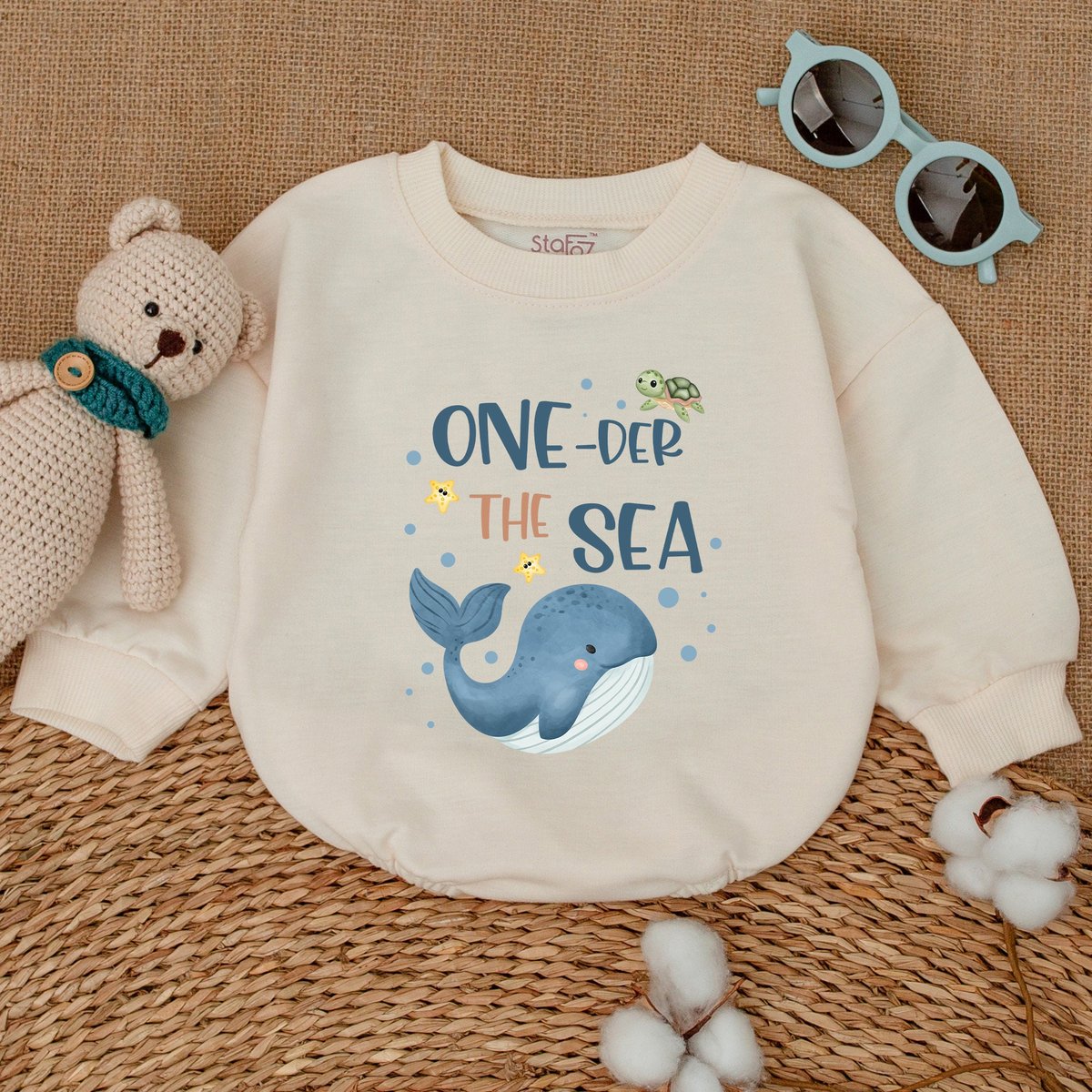 Oneder The Sea Romper Mermaid Birthday Bodysuit Ocean Party Oneder the Sea Outfit Baby Girl Romper S 169