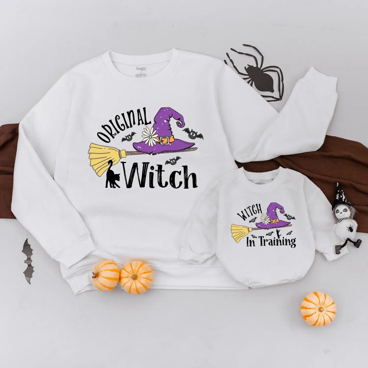 Original Witch Witch in Training Sweatshirt Matching Halloween Outfit Custom Mom and Baby Set Spooky 433
