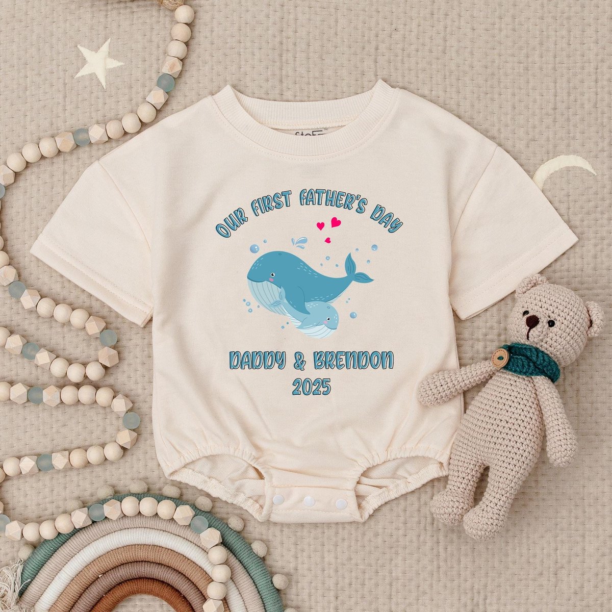 Our First Father's Day Whale Baby Romper Brand Cute Whale Baby Clothes First Father's Day Whale Ba