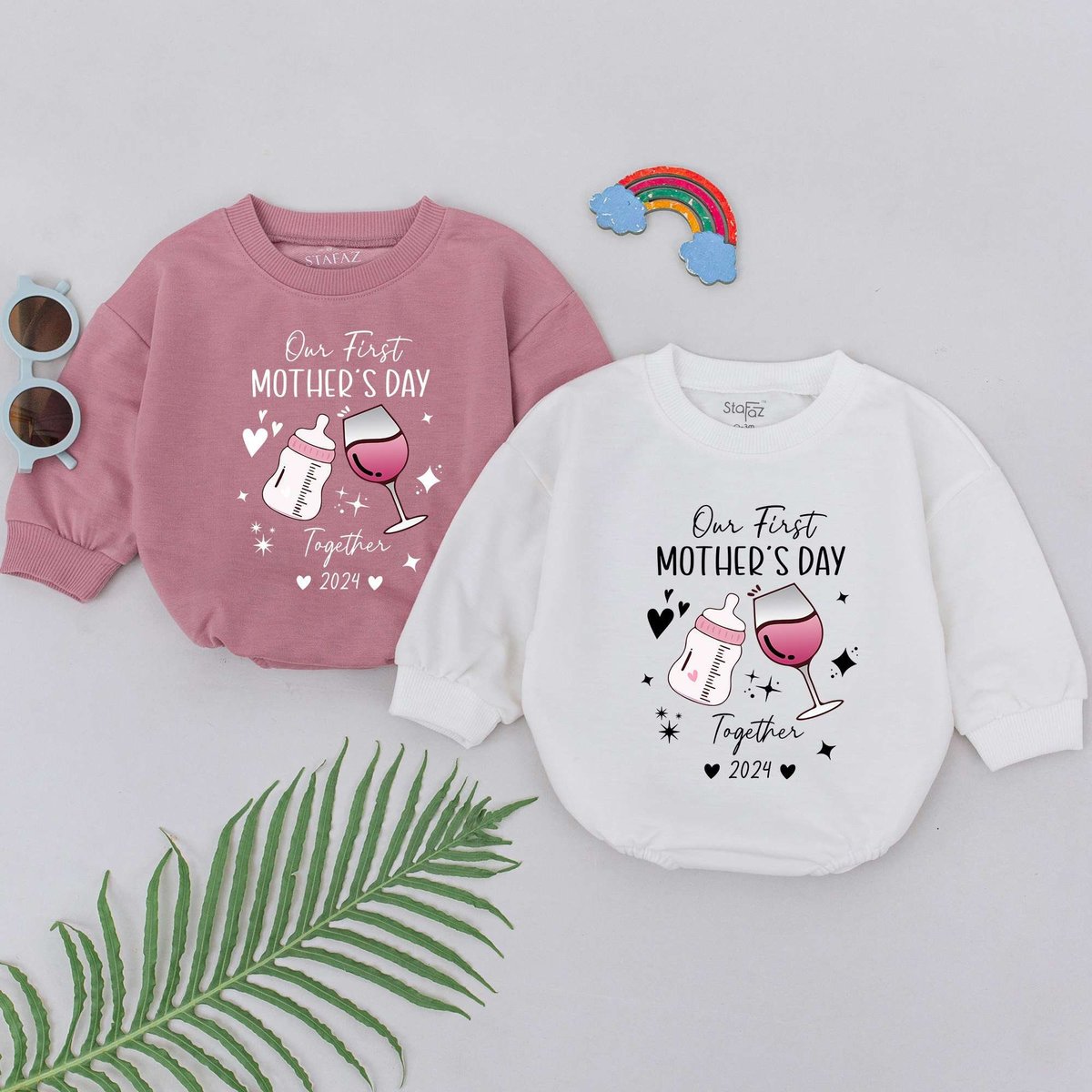 Our First Mother's Day Together Romper Mom Baby Outfits Mother's Day Gift Baby Shower Gifts Newbor