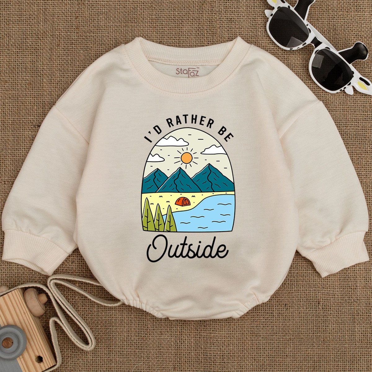 Outdoor Adventure Bodysuit Forest Baby Clothes Tinny Adventurer Cute Mountains Bodysuit Camping Clot 159