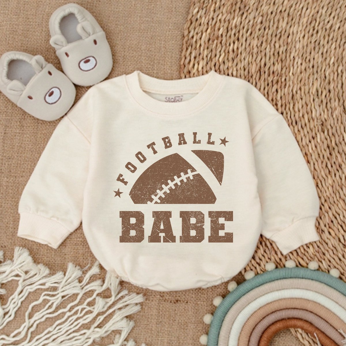 Oversized Baby RomperFootball Babe Jumpsuit Football Baby Shower Daddy's Girl Romper Baby Girl BoyT