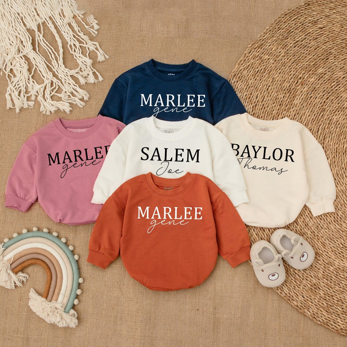 Oversized Custom Name Baby Romper Bubble Romper Letter Baby Sweatshirt Baby Sweatshirt Blue baby Swe 167