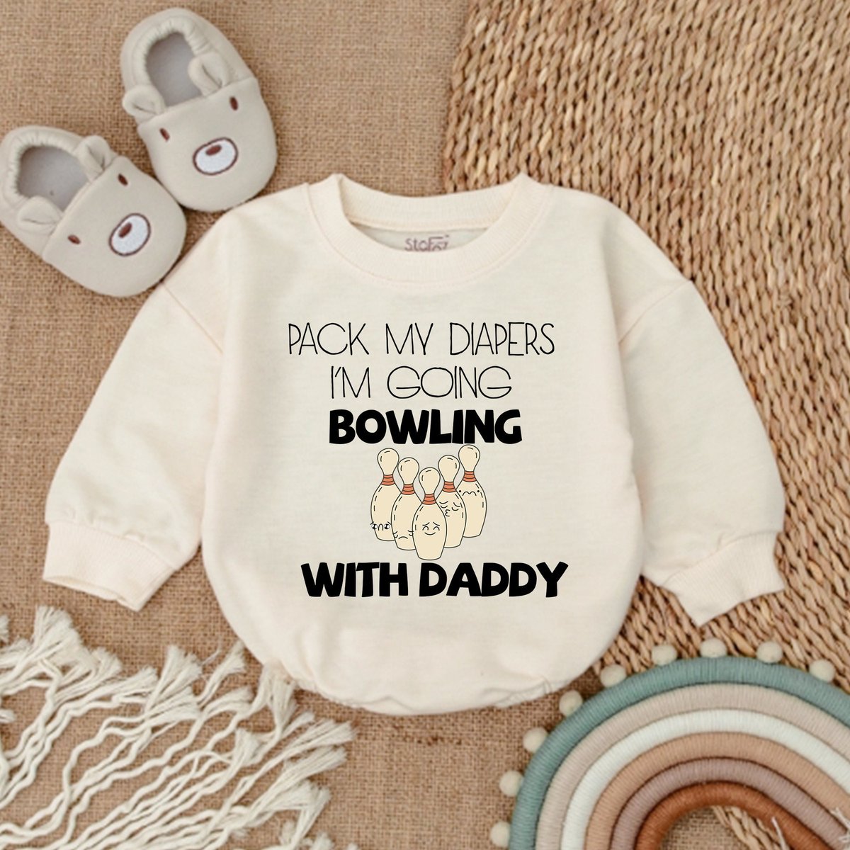 Pack My Diapers Bowling With quotCustomquot Daddy Romper Bowling Buddy Bubble Romper Father's D
