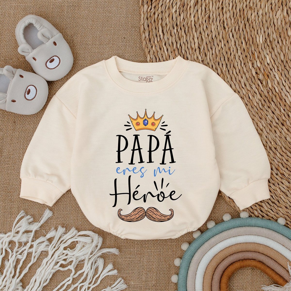 Papa Is My Hero Spanish Romper Daddy Me Bodysuit Daddy's Girl Bubble Romper Romper for Baby Girl Ba