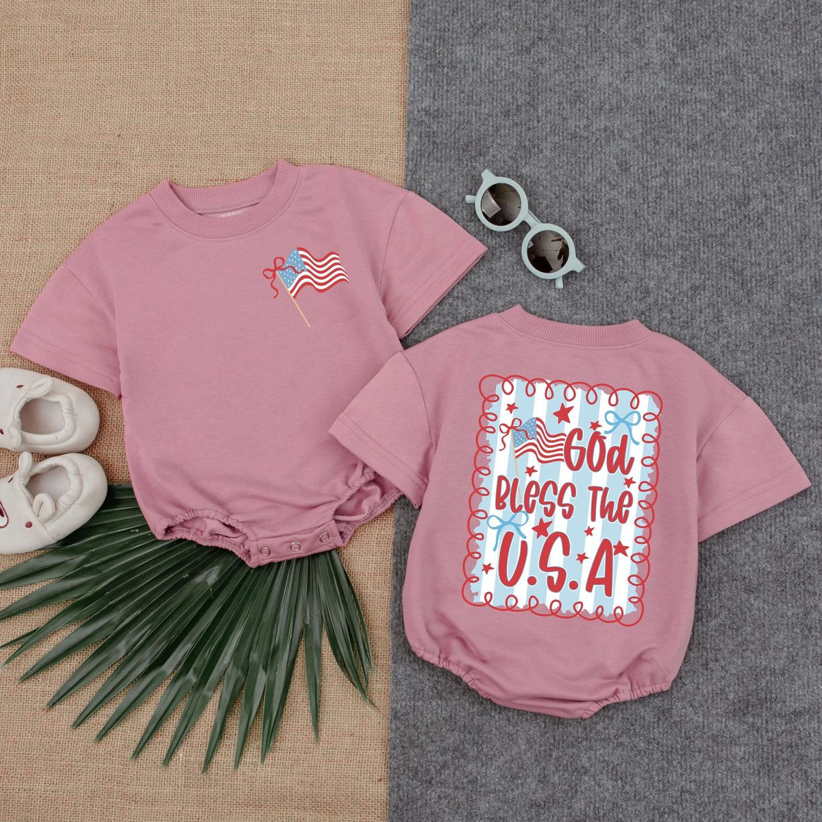 Patriotic USA Bubble Romper 4th of July Toddler Clothes Red White Blue Short Sleeve Romper Newborn O 431