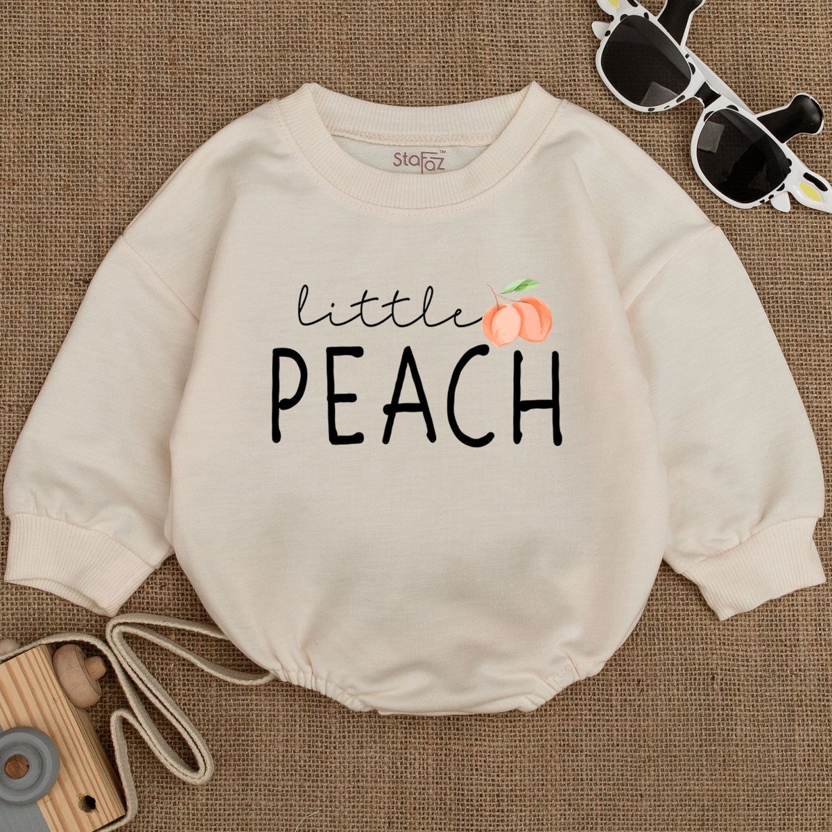 Peach Baby Romper  Cute Little Peach  Cute Southern girl Shirt Fruit Baby Bodysuit Vegan Newborn O 159