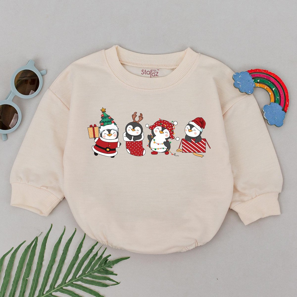 Penguin Christmas Romper 1st Christmas Baby Romper Baby Shower Gift Christmas Outfits Newborn for Gi