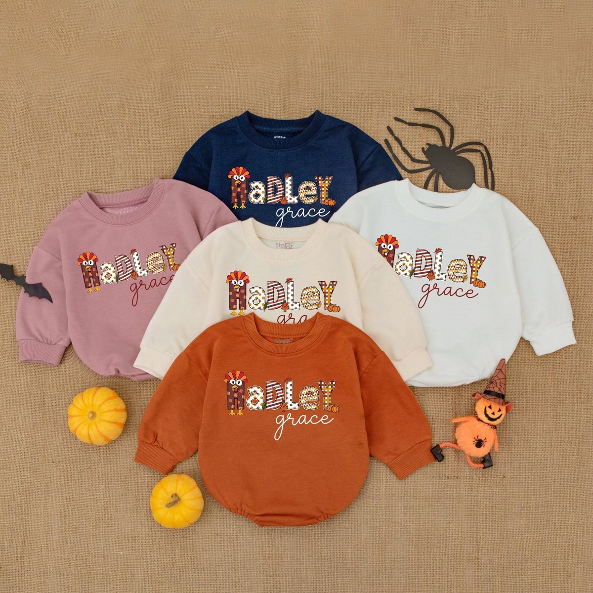 Personalized 1st Thanksgiving Turkey Baby Outfit Pumpkin Bubble Romper Baby Thanksgiving Clothes Fal 175