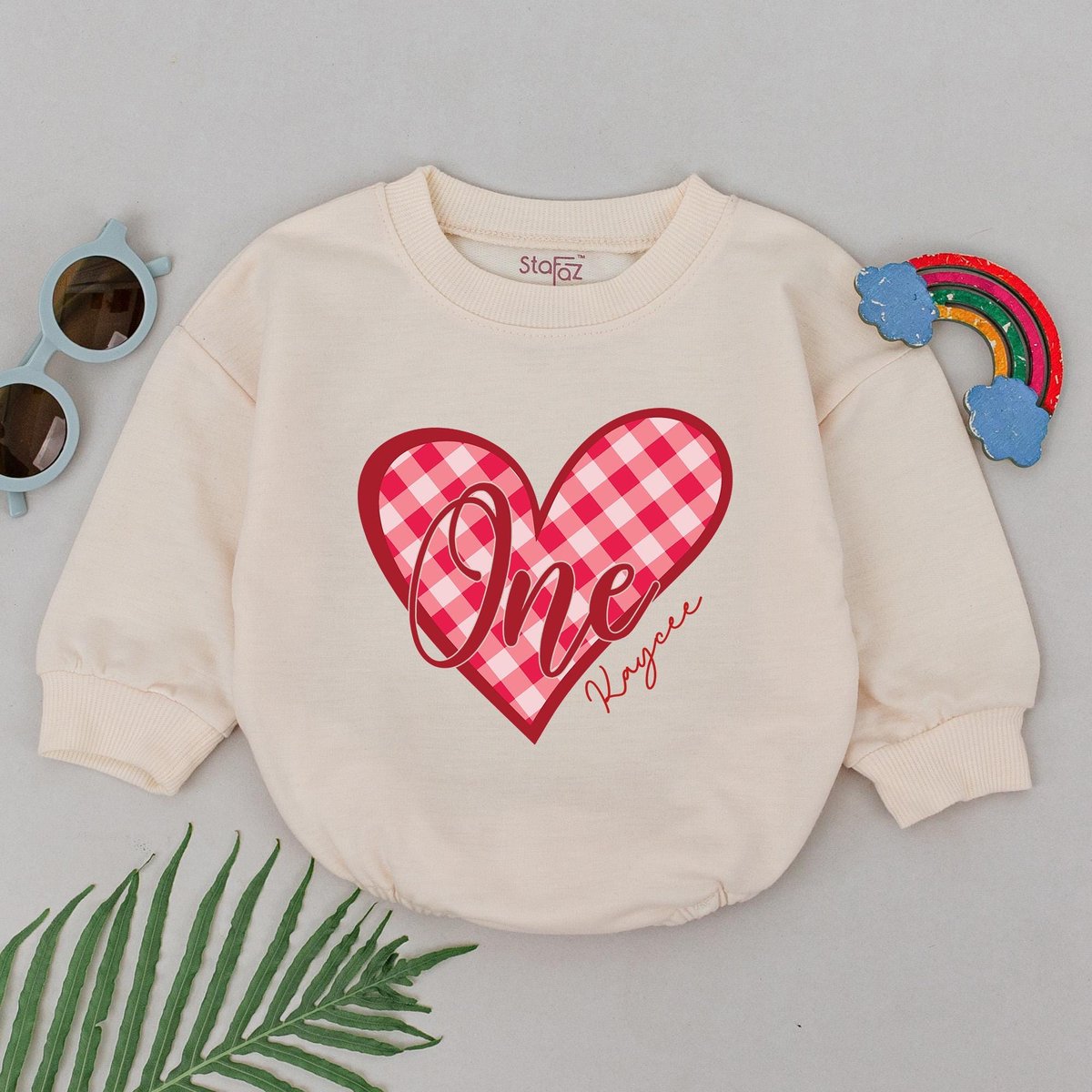 Personalized 1st Valentine's Day Romper Little Valentine Baby Bodysuit First Birthday Romper 1st Va