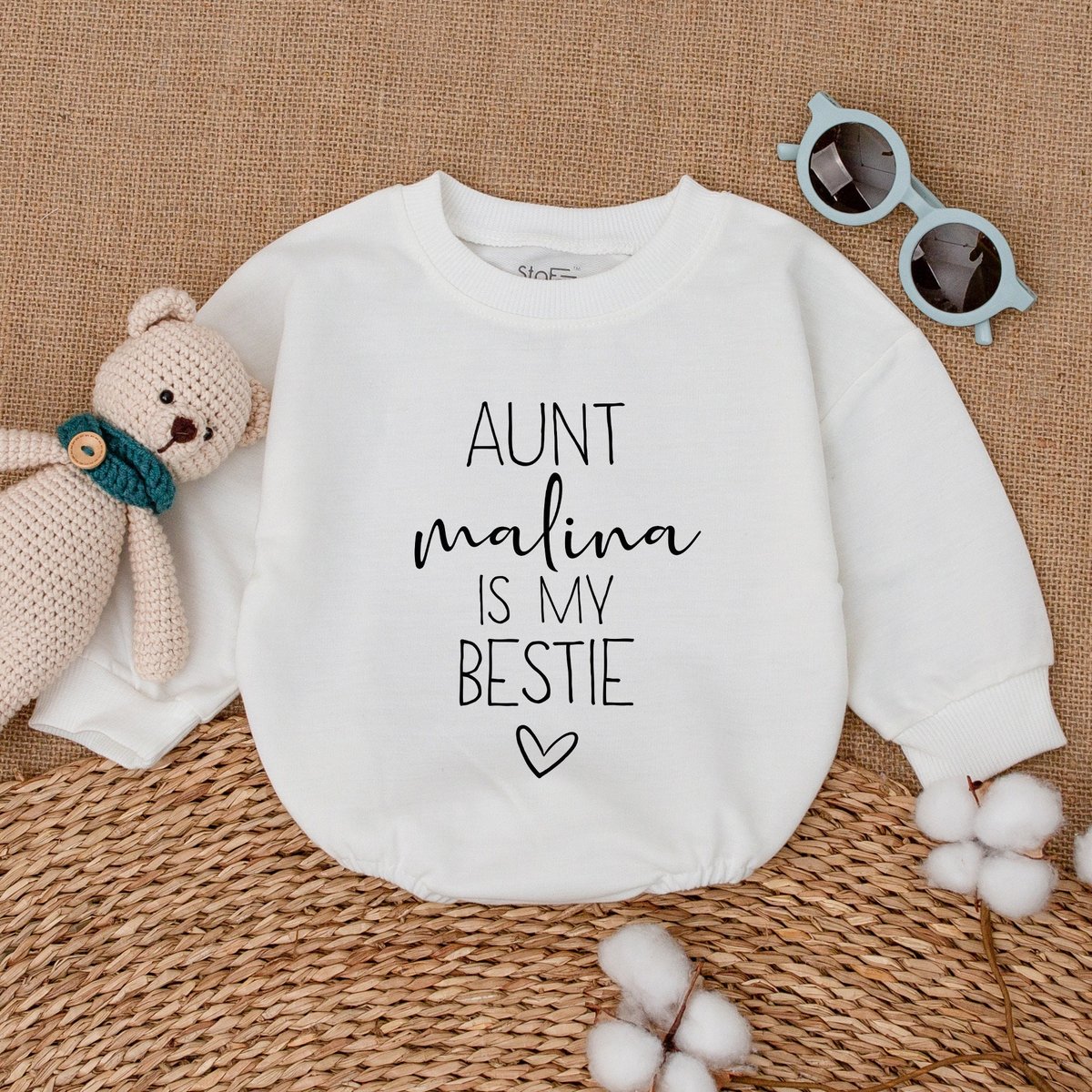 Personalized Aunt Is My Bestie Romper Auntie's Bestie Baby Bodysuit Custom Aunt Baby Outfit Best Fr 171