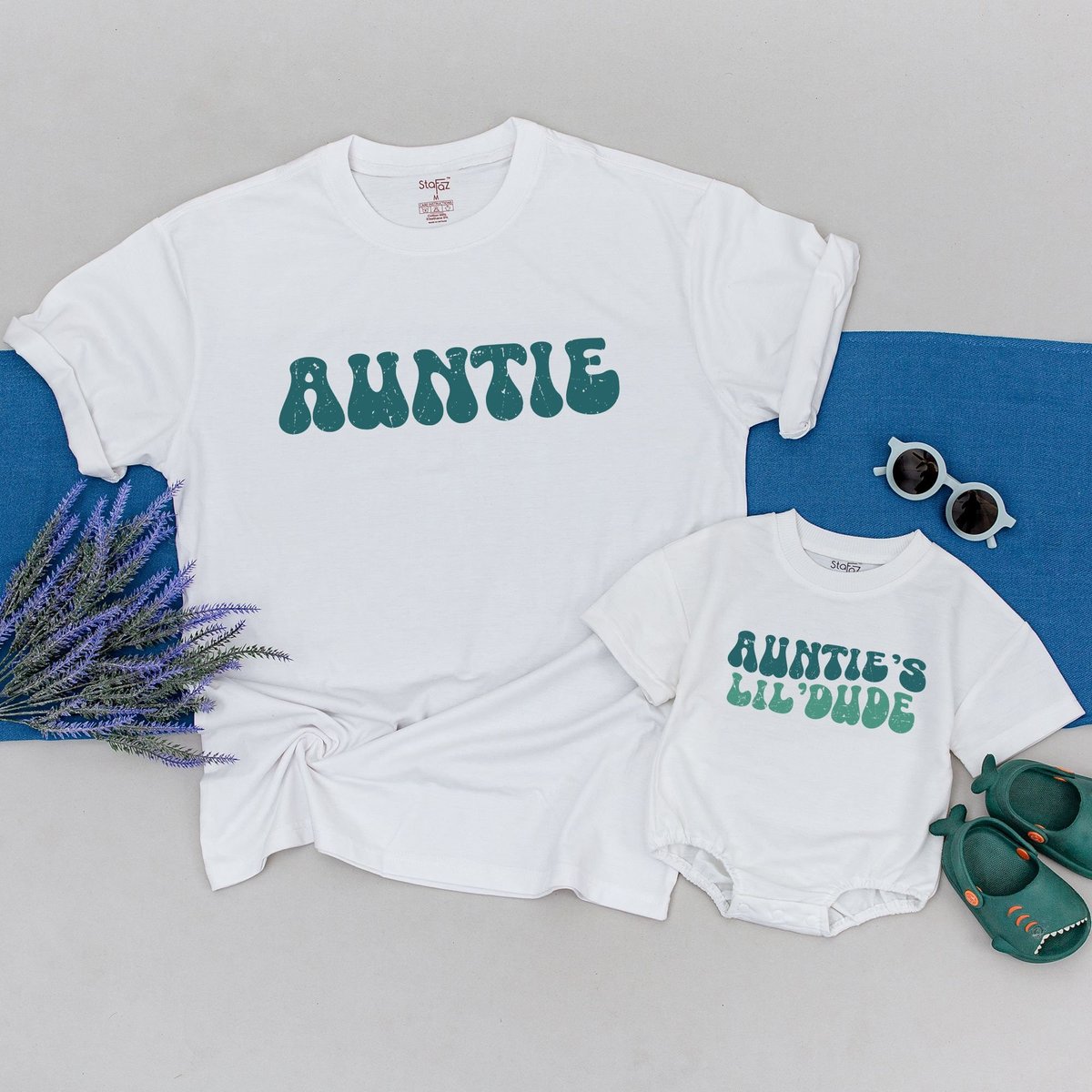 Personalized Auntie And Auntie's Lil'Dude Shirt Matching Family Shirt Auntie and Nephew Shirt Niec 167