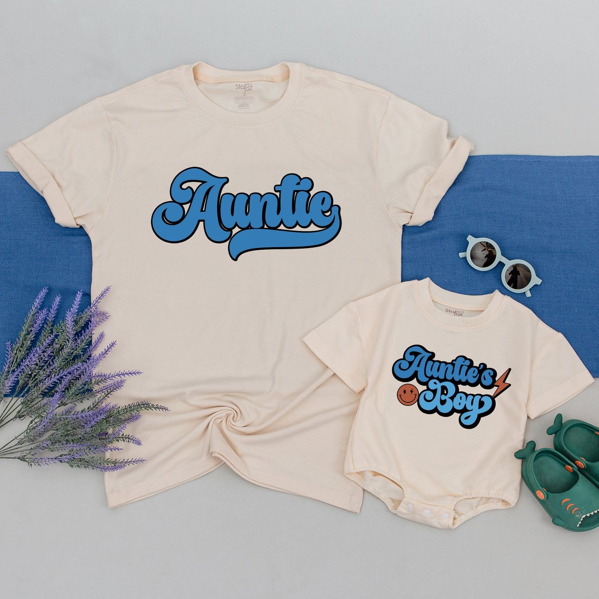 Personalized Auntie And Auntie's Boy Shirt Matching Family Shirt Auntie and Nephew Shirt New Aunt S 168