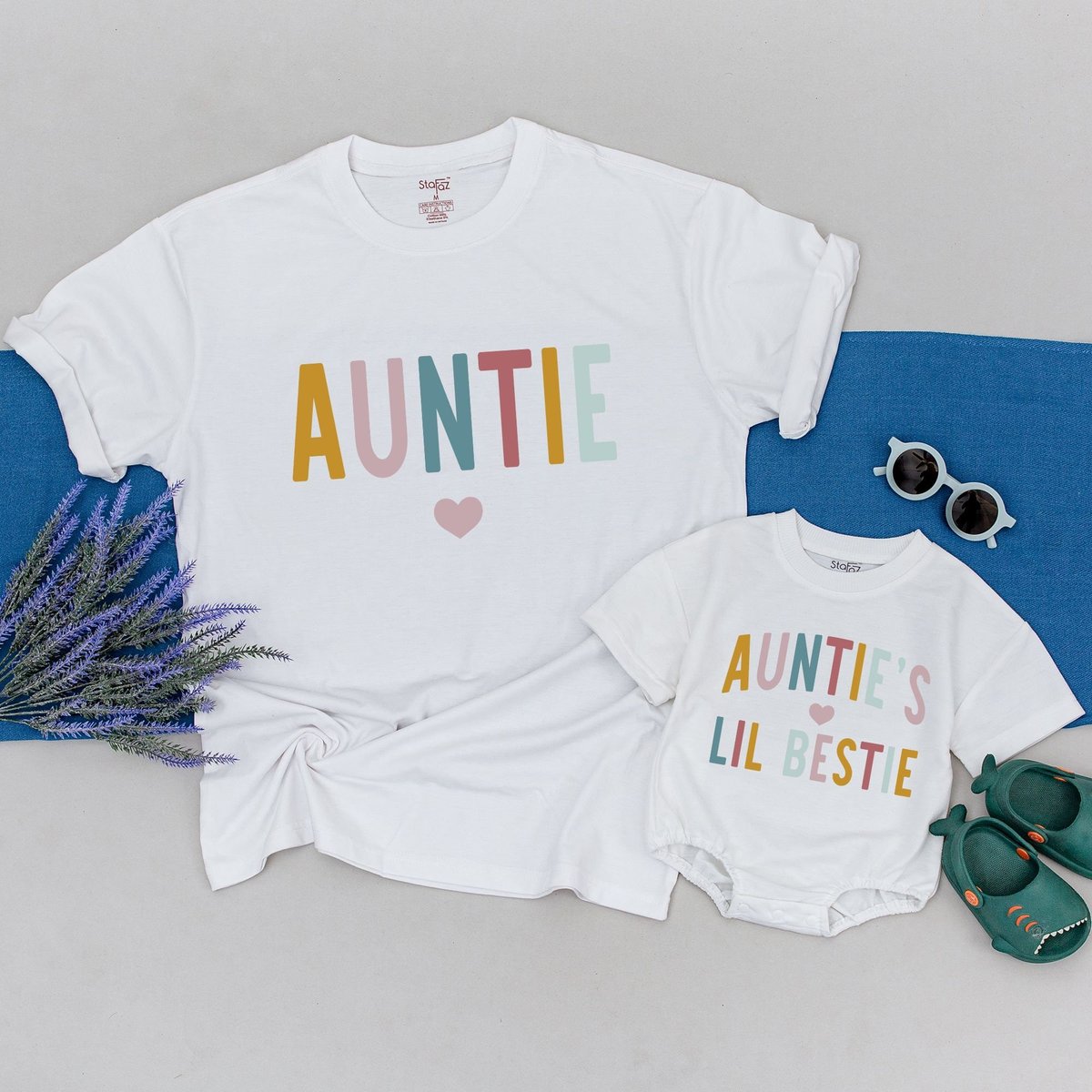 Personalized Auntie And Auntie's Lil Bestie Shirt Matching Family Shirt Auntie and Nephew Shirt Nie 170