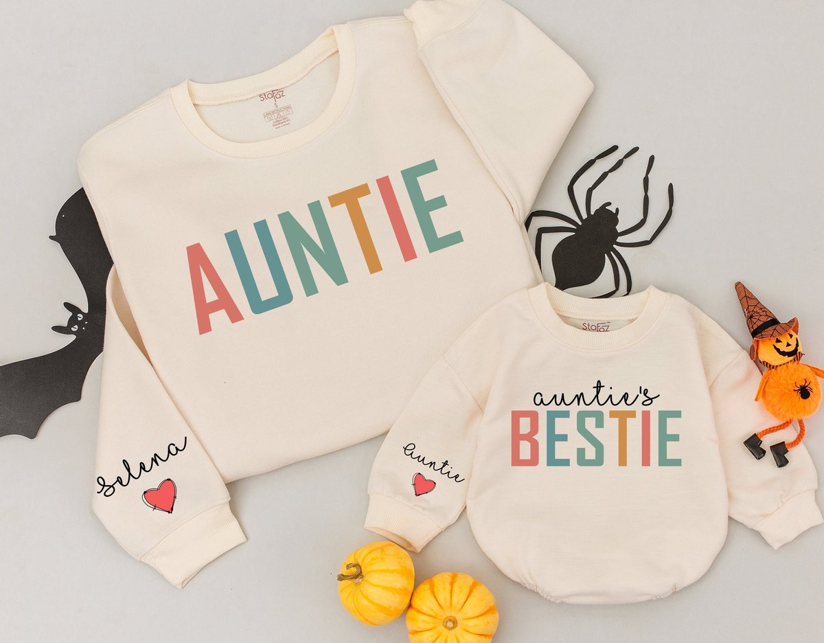 Personalized Auntie and Auntie's Bestie Shirts Auntie Me Sweatshirts Aunt Sweatshirt Aunt Niece Shi 175