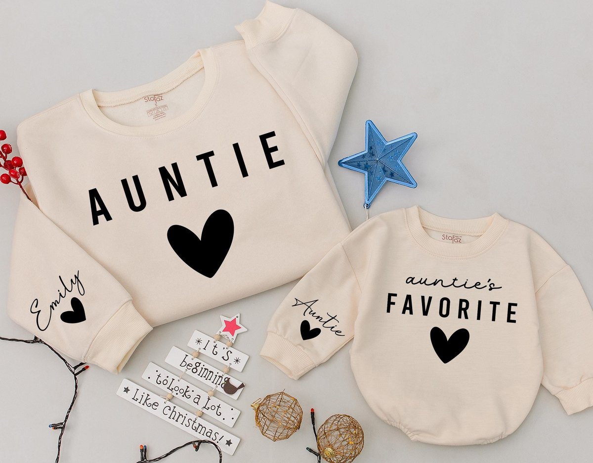 Personalized Auntie and Aunties Favorite Sweater Auntie Me Sweatshirt Aunt Sweatshirt Aunt Niece Shi 179