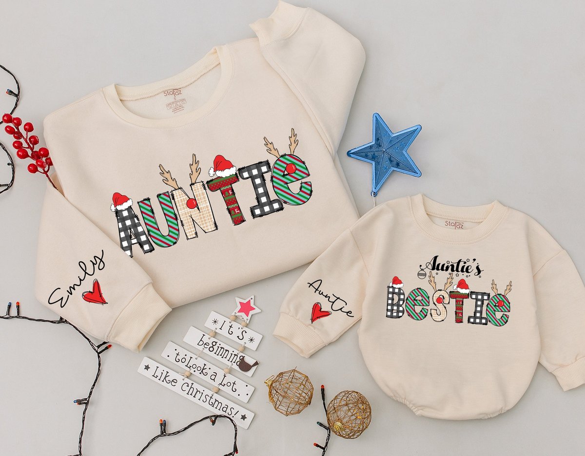 Personalized Auntie and Auntie's Bestie Sweatshirts Niece Sweaters Auntie me Outfit Matching Outfit 180