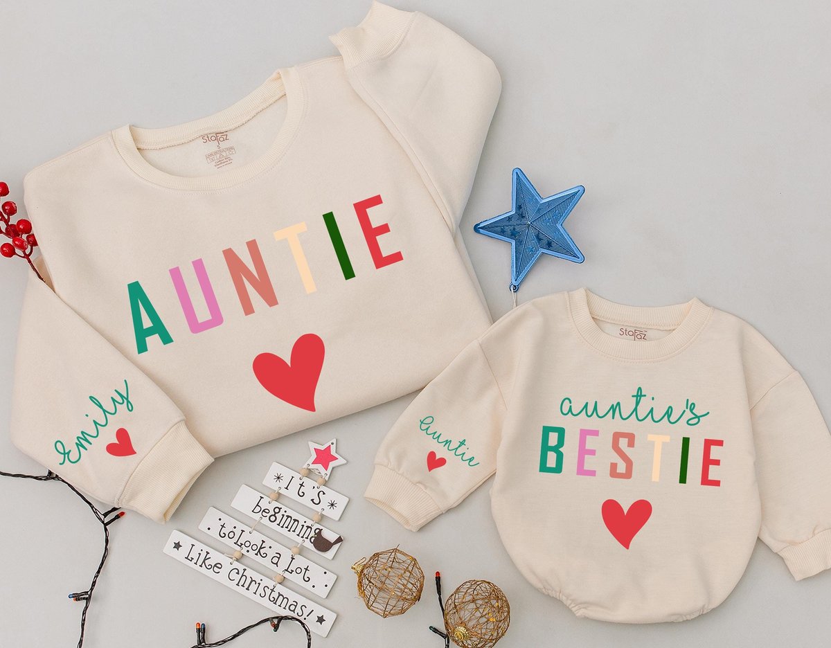 Personalized Auntie and Auntie's Bestie Sweater Auntie Me Sweatshirts Aunt Niece Sweatshirts Gift f 181