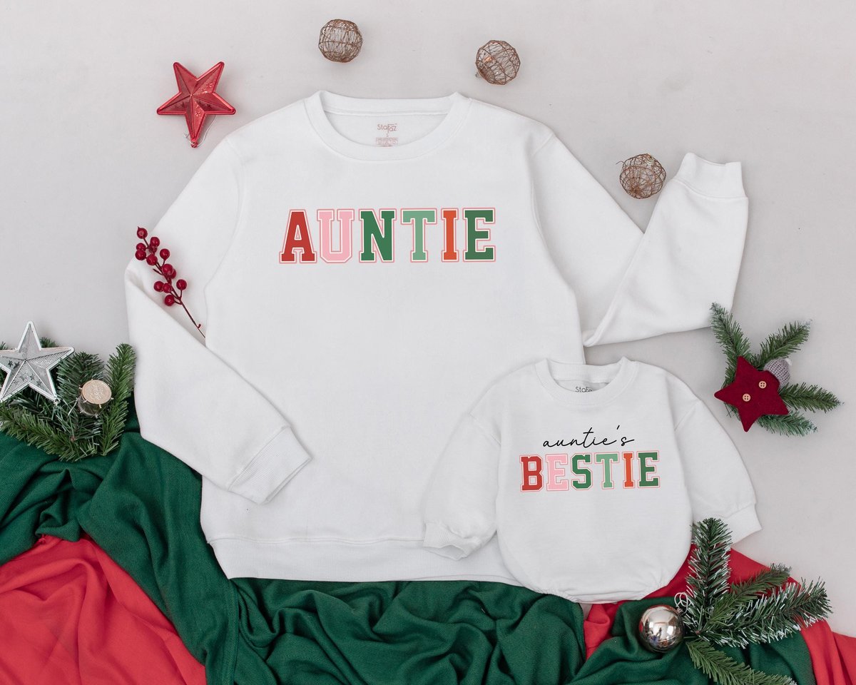 Personalized Auntie and Auntie's Bestie Sweatshirts Auntie Me Sweaters Aunt Niece Sweatshirts Gift 181