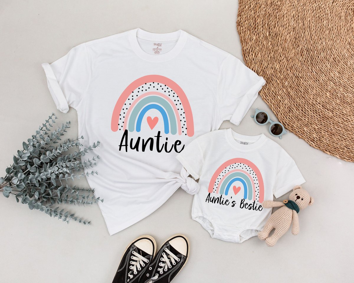 Personalized Auntie and Bestie Matching Shirts Gift for Aunt Uncle Nephew and Niece Custom Family Gi 169
