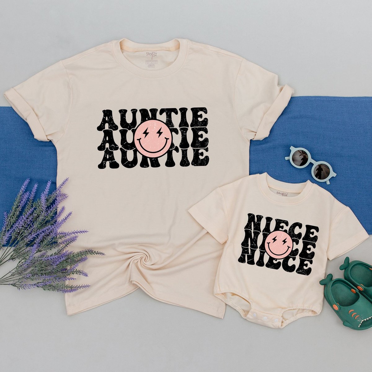 Personalized Auntie And Niece Shirt Auntie's Bestie Shirt Auntie and Nephew Shirt Gift for Aunt Gif 170