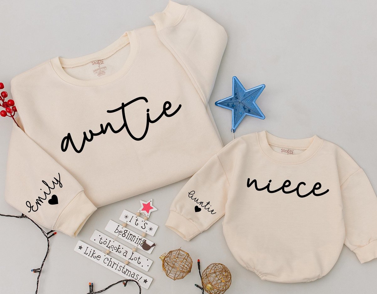 Personalized auntie And niece Sweatshirt Aunt And Me Matching Family Shirt Daughter Kid Sweatshirt C 181