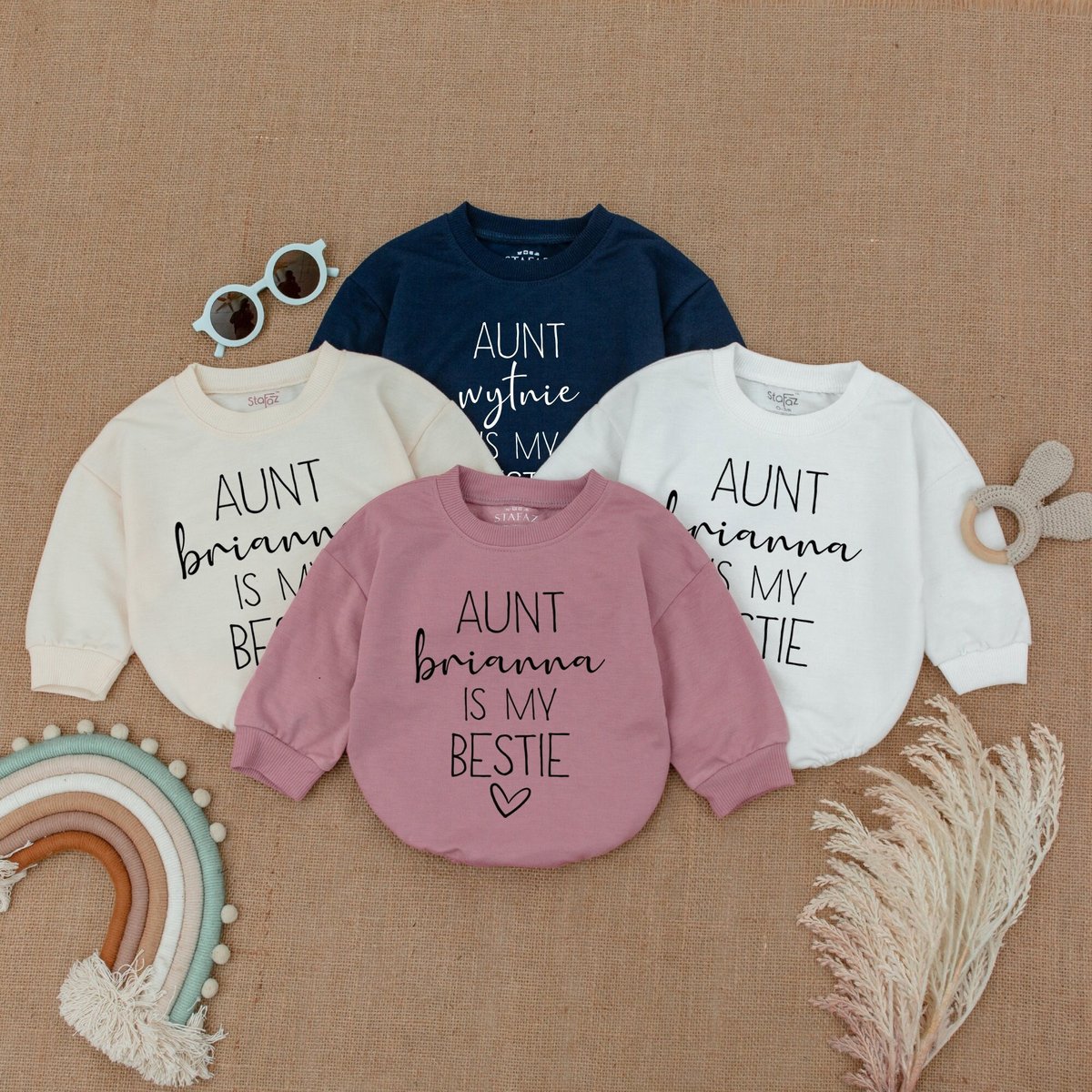 Personalized Auntie's Bestie Baby Outfit Coming Home Outfit Baby Shower Gift Baby Clothes Auntie Ba 160
