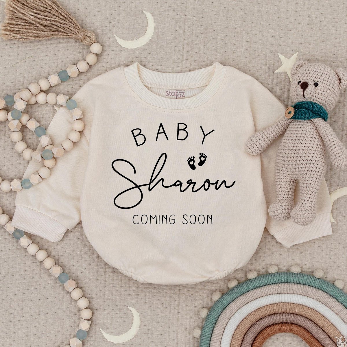 Personalized Baby Announcement Baby Romper Minimalist Baby Coming Soon Bodysuit Custom Newborn Gift