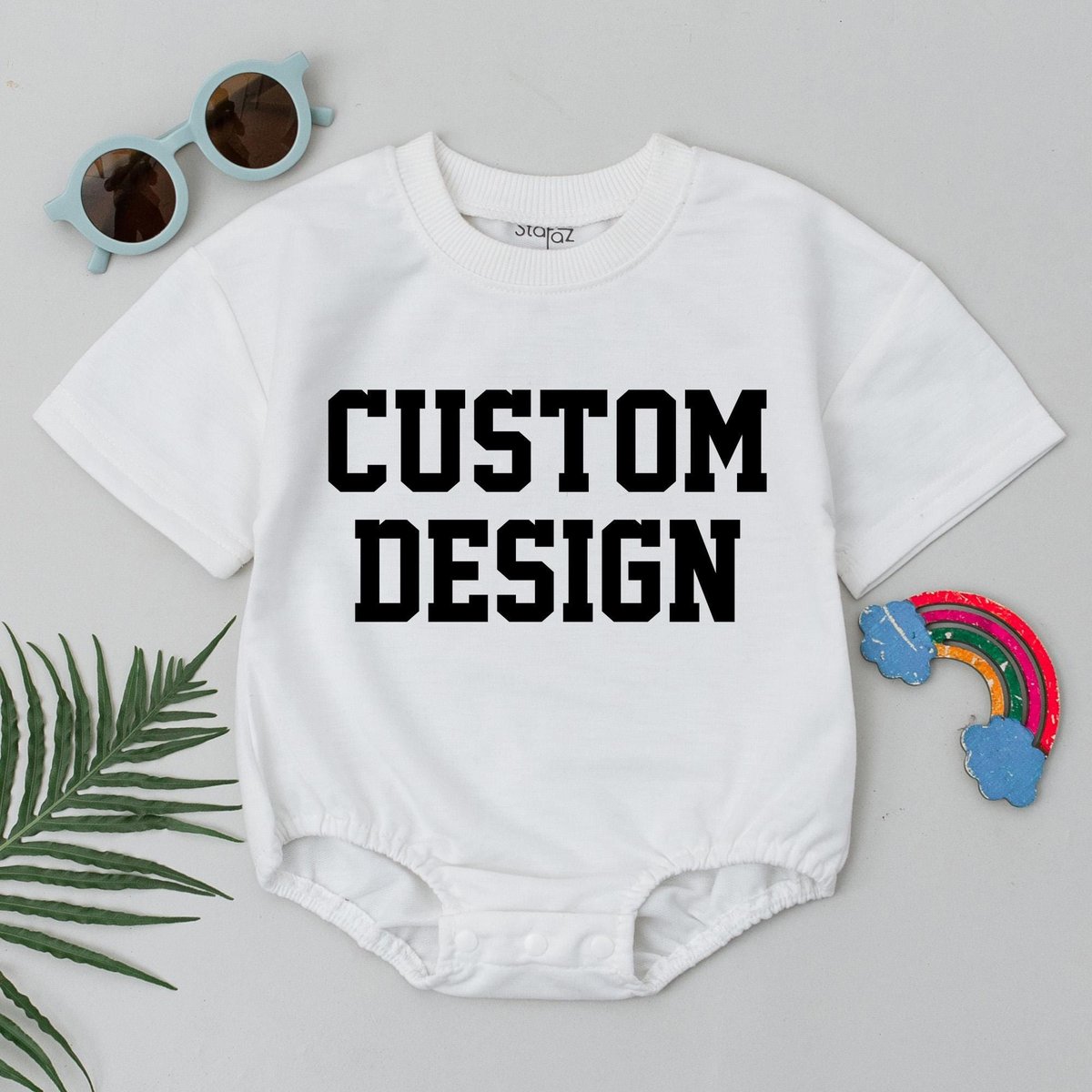 Personalized Baby Bubble Short Sleeve Romper Custom Designs Birthday Themed Romper for Baby Girl Boy