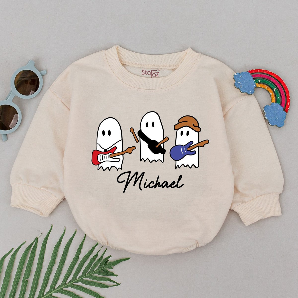 Personalized Baby Ghost Romper Boo Rock 1st Halloween Baby Romper Baby Shower Gift Baby Boo Outfit N