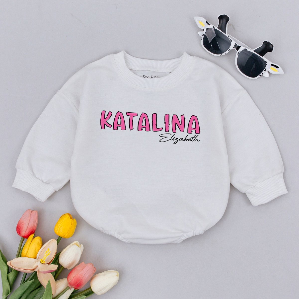 Personalized Baby Girl Romper Baby Girl Outfit Girl Personalized Name Bubble Romper Baby Shower Gift 170