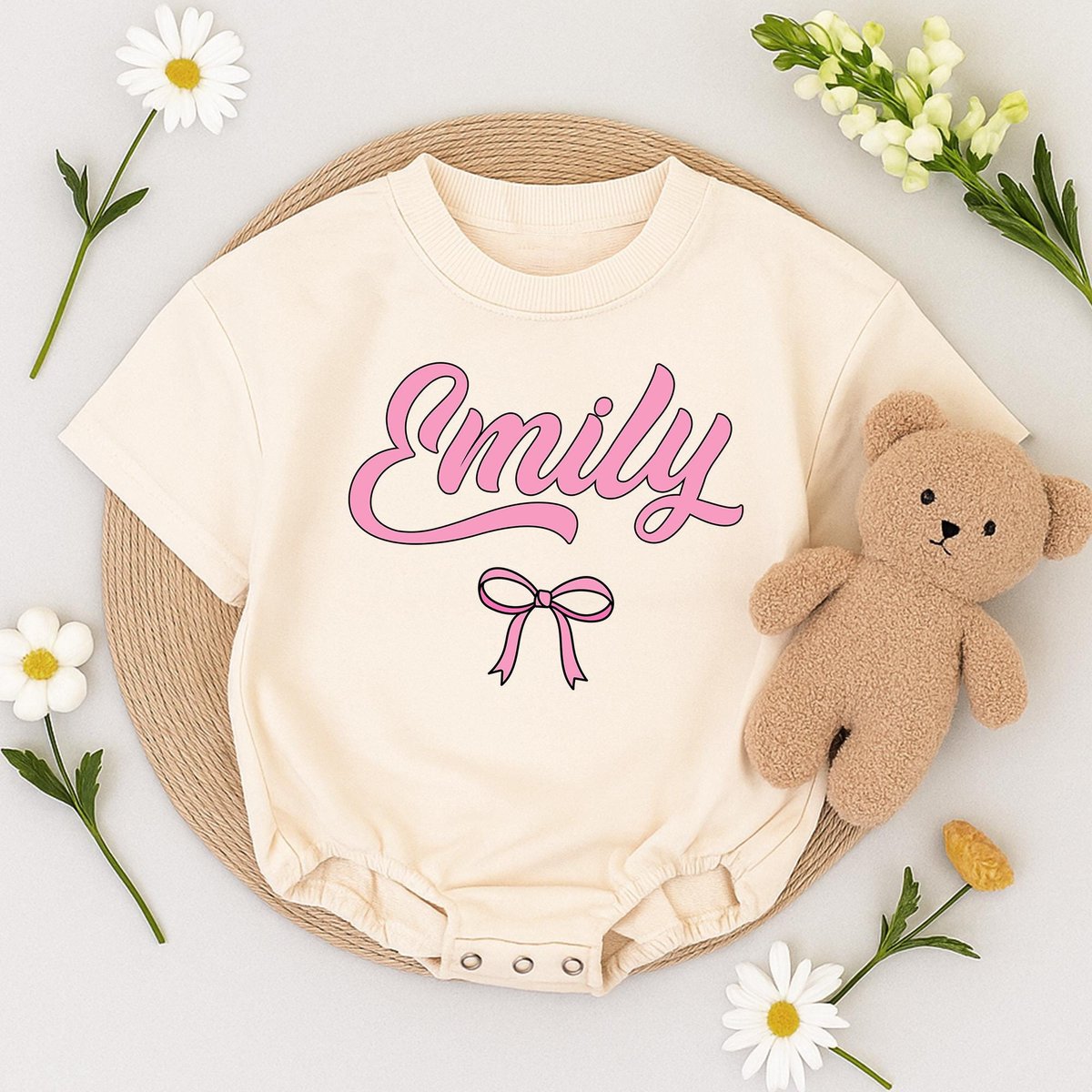 Personalized Baby Name Romper Newborn Outfit Baby Girl Take Home Outfit Custom Name Baby Shower Gift 434
