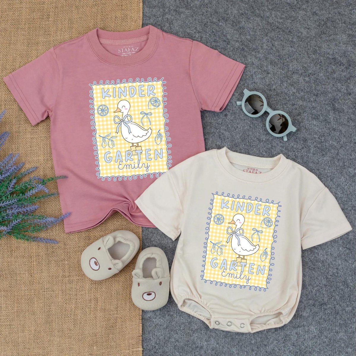 Personalized Back To School Shirt for GirlsGoose Bow School Shirt Kindergarten Girls Shirt First Day 433