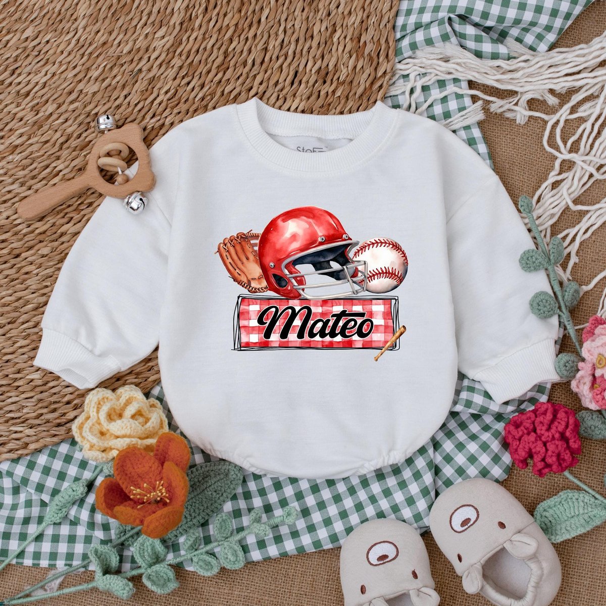 Personalized Baseball Baby Romper Baseball Game Day Romper Custom Name Game Day Baby Bodysuit Baseba 182