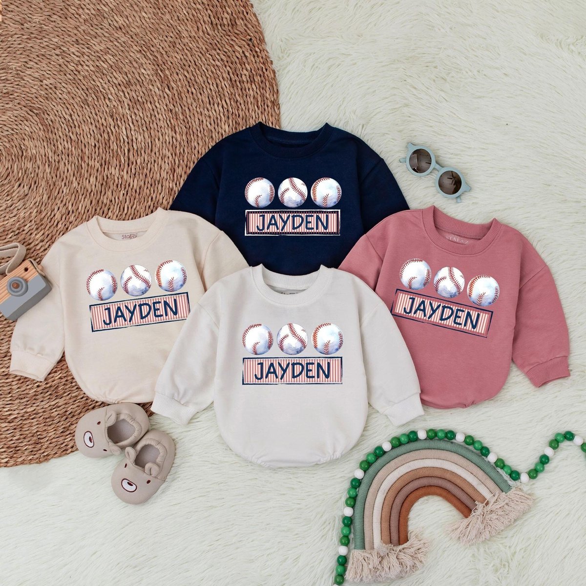 Personalized Baseball Baby Romper Baseball Game Day Romper Custom Name Game Day Baby Bodysuit Baseba 185