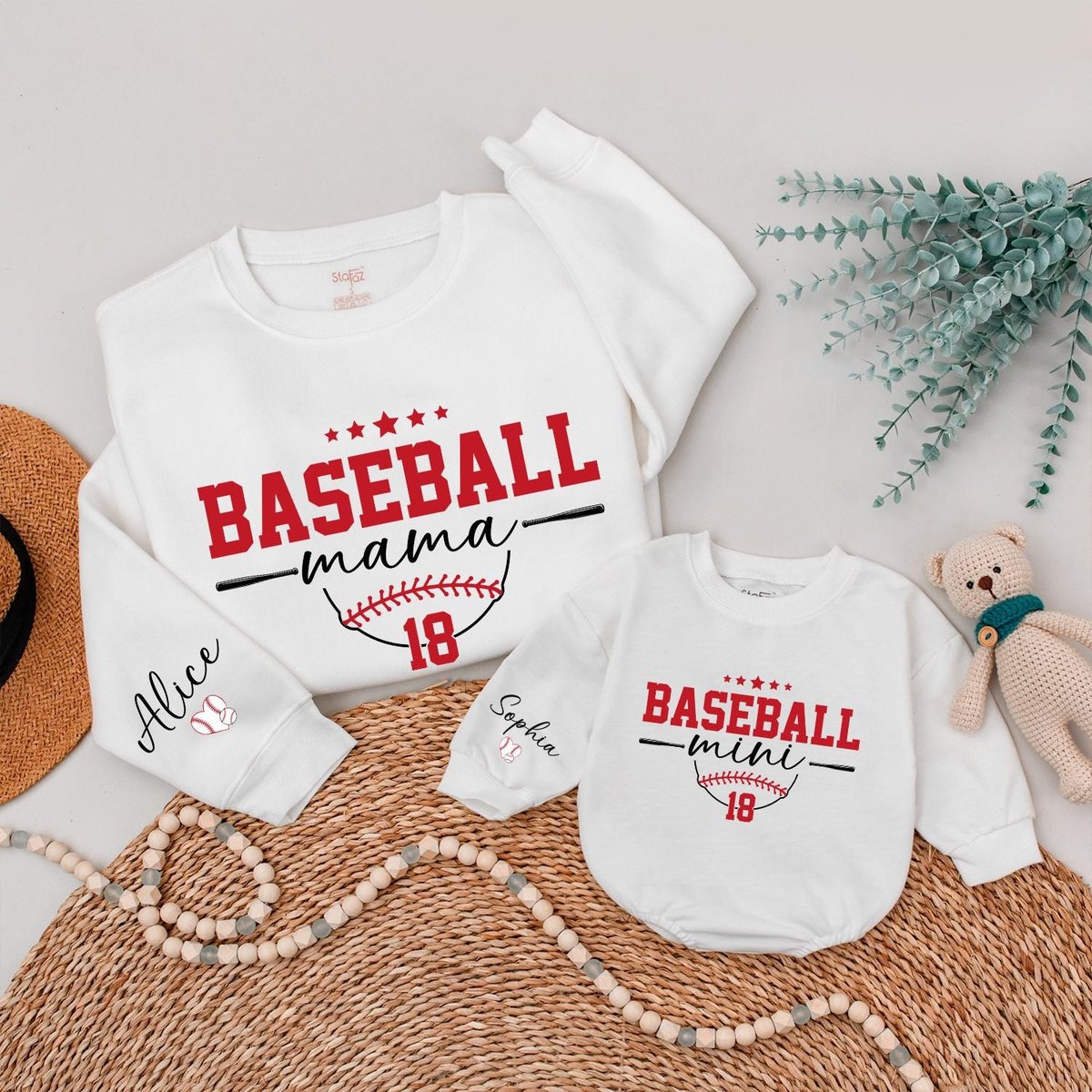 Personalized Baseball Mama Sweatshirt Mama Baseball Sweatshirt Baseball Season Gifts Mommy and Me Ba 186