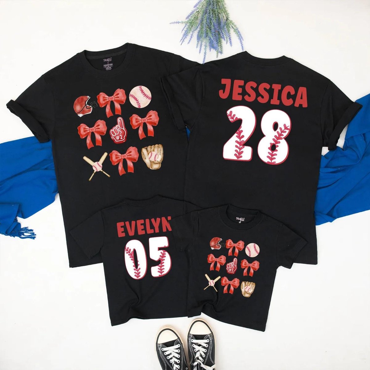 Personalized Baseball Matching Shirt Custom Name and Number Baseball Tees Baseball Mom and Baby Outf 433