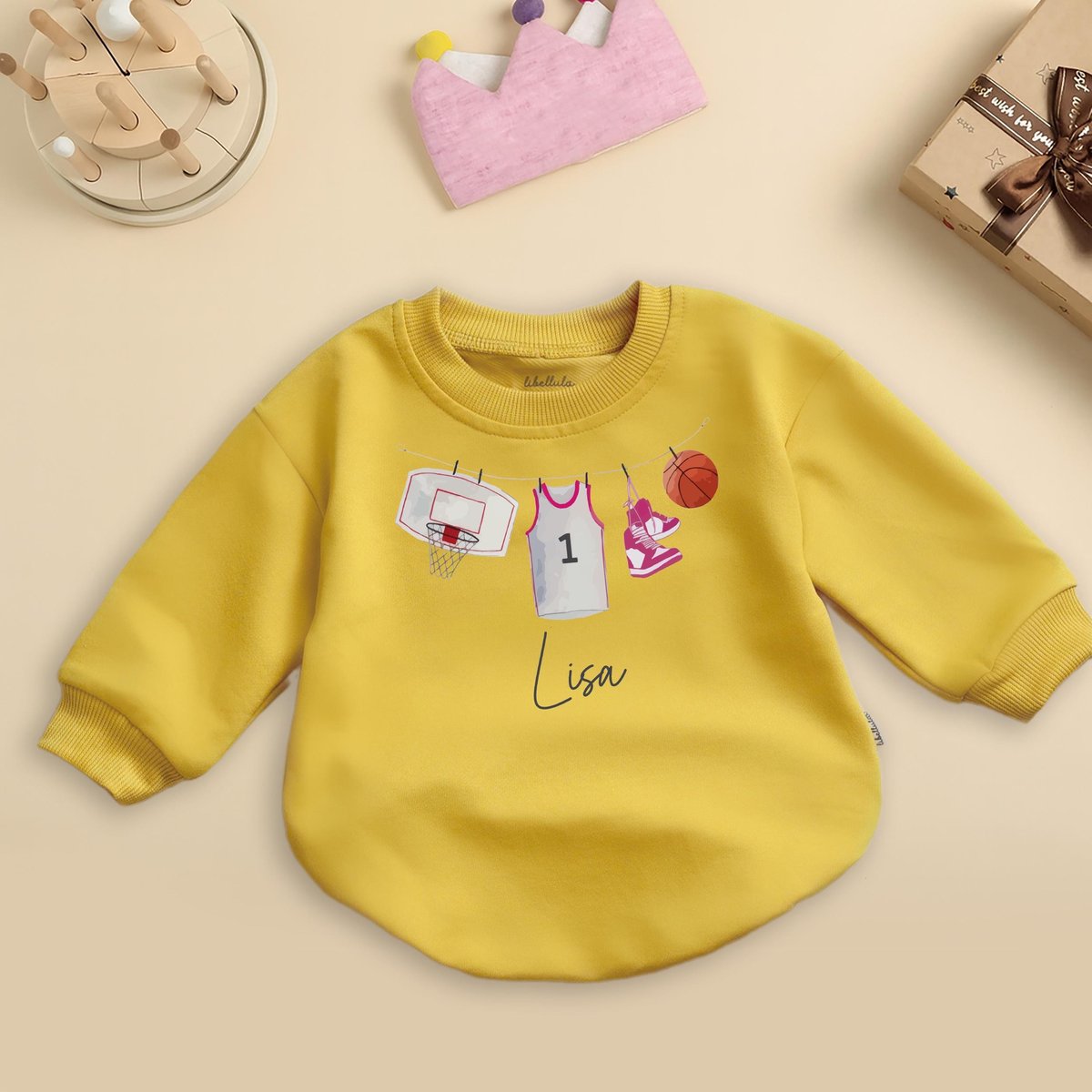 Personalized Basketball Baby Romper Custom Name Sports Outfit Basketball Season Trendy Baby Romper S 436