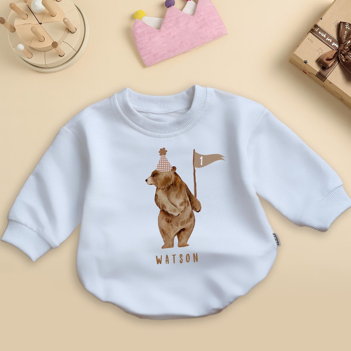 Personalized Beary Baby Romper Bear Baby Bodysuit Boy or Girl Birthday Neutral Birthday Cute Baby Gi 436