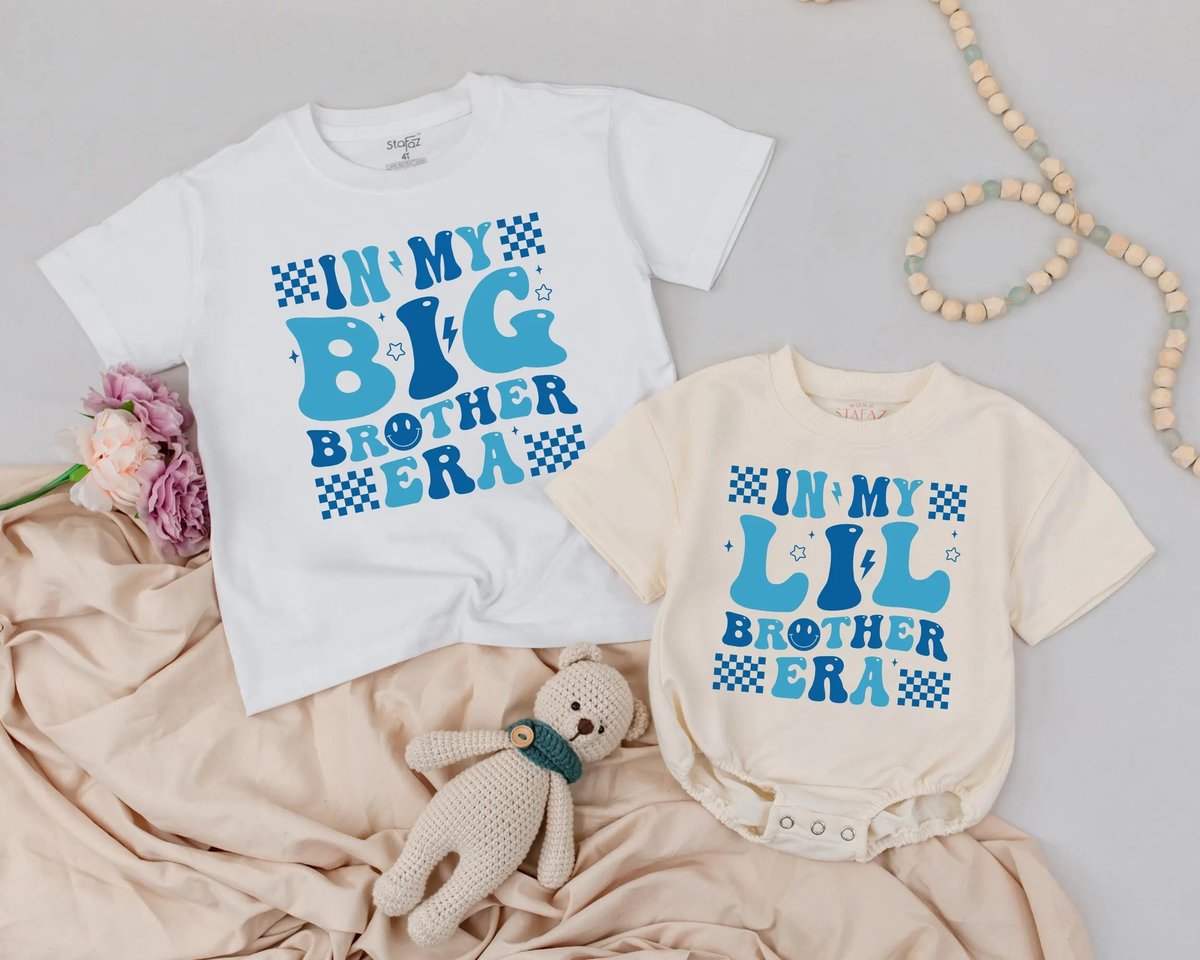 Personalized Big Brother Lil Brother Matching Outfits Brother Era Shirt And Romper Sibling Shirts Fo 189