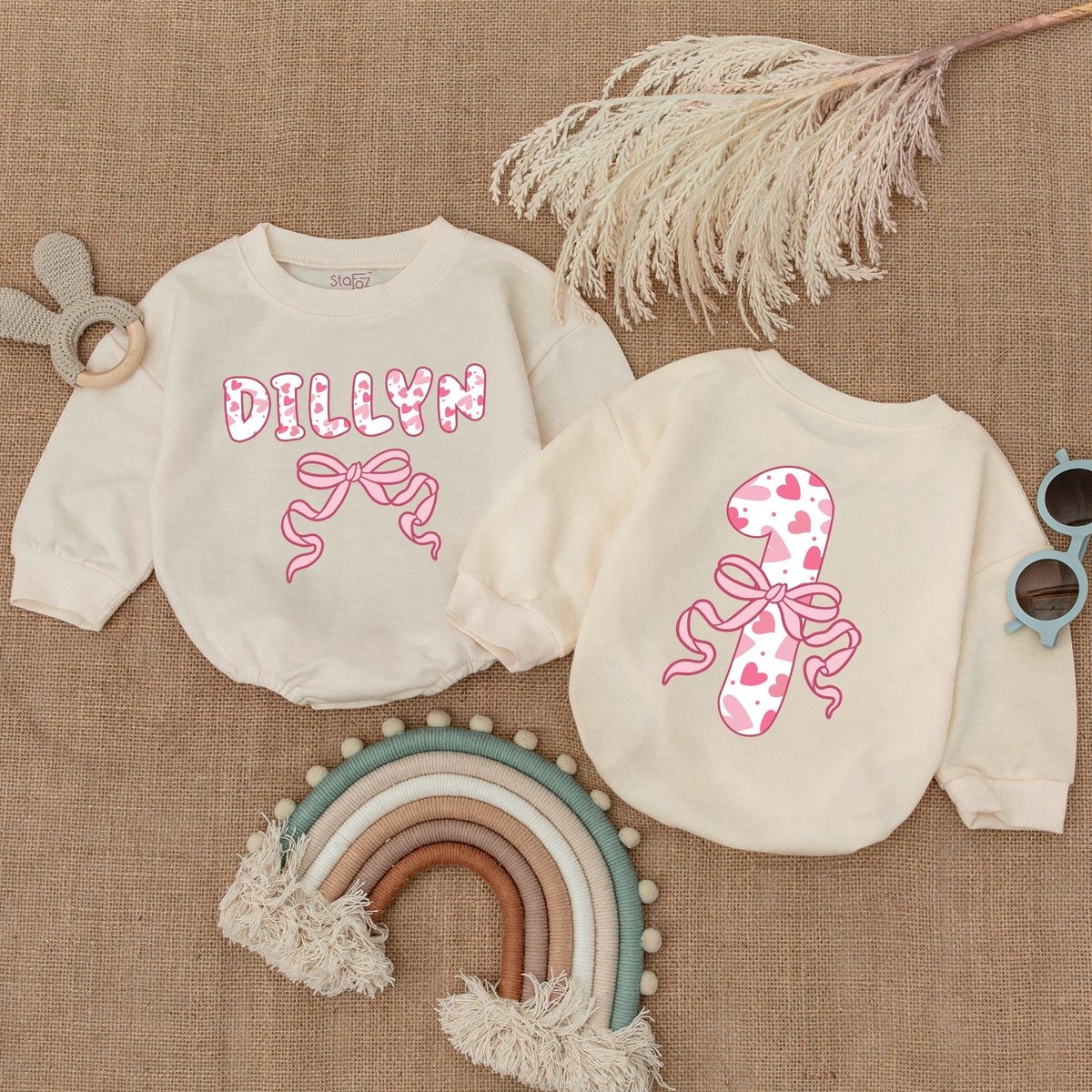 Personalized Birthday Girl Romper First Birthday Outfit Pink Theme Birthday Shirt Bubble Romper Girl 180