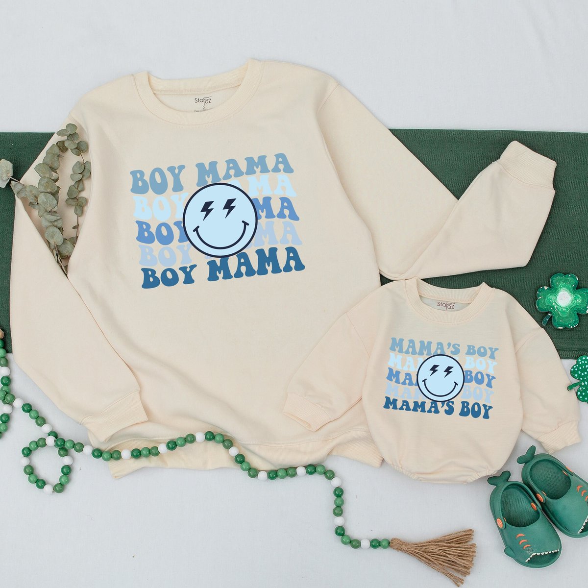 Personalized Boy Mama and Mama's Boy Sweatshirt Mother Daughter Shirt Best Gift for Mom Mommy and M 165